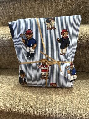 Ralph Lauren iconic teddy bear twin fitted sheet.